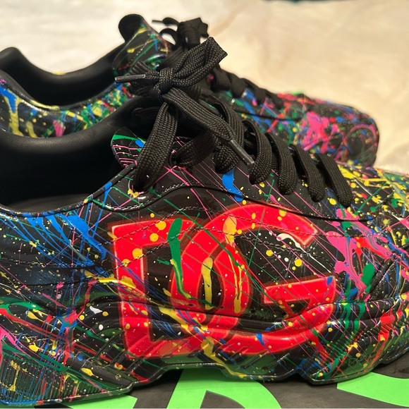 Dolce & Gabbana Logo Daymaster Hand-painted Sneakers - Picture 5 of 9